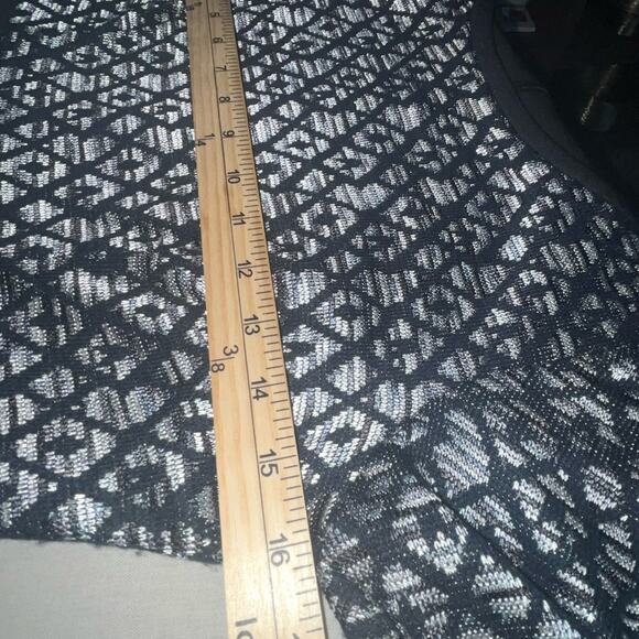 Donna Morgan Size 6 Metallic Shades of Gray Blue and Black Abstract Dress - Picture 5 of 9